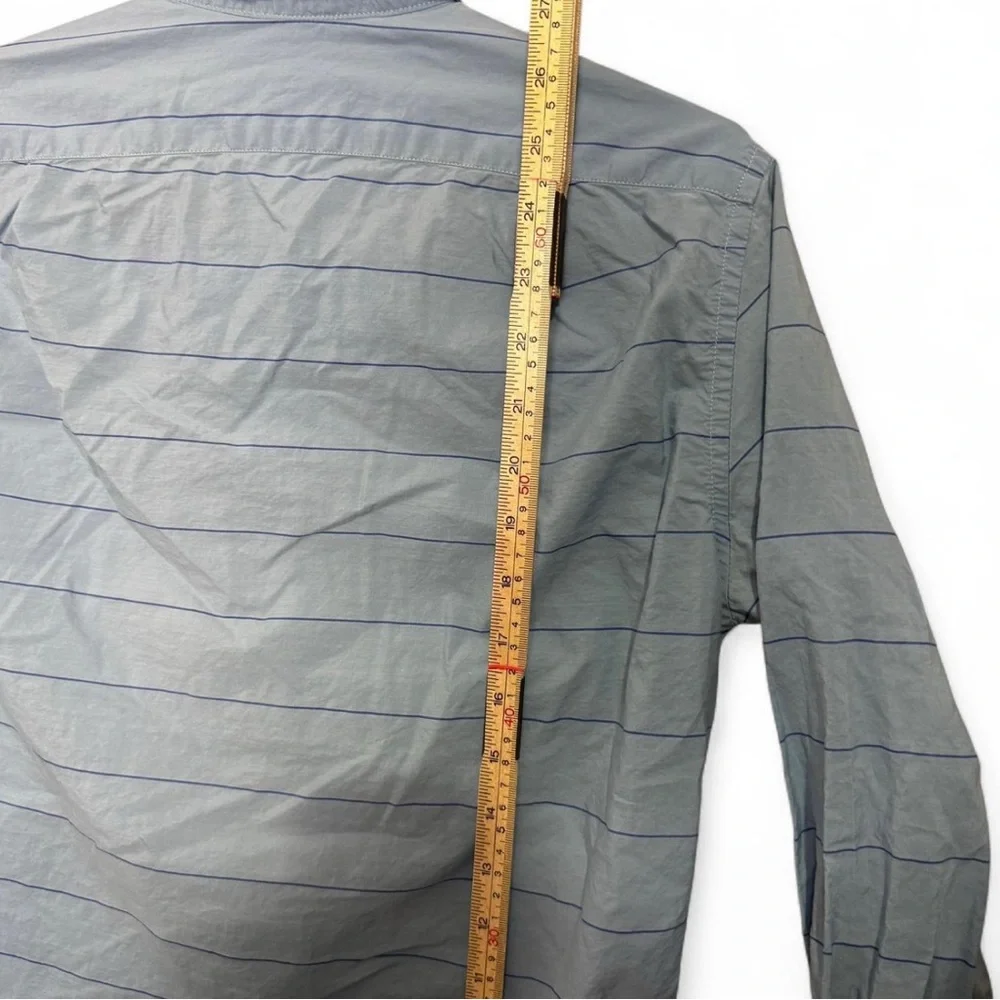 J.Crew Men XS Slim Fit Lightweight‎ Blue Striped Button Down Shirt Preppy Office